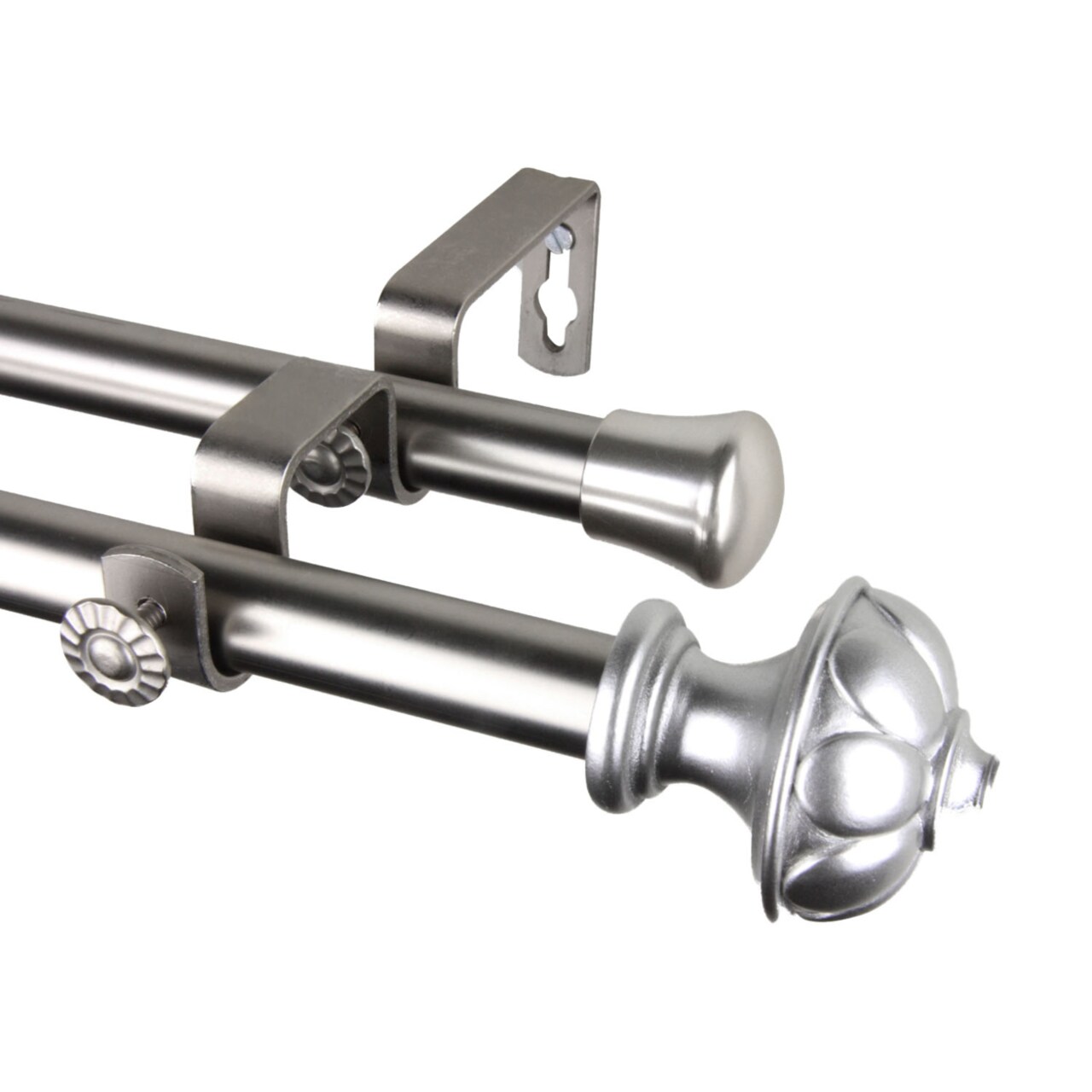 Rod Desyne Home Decorative Sierra Double Curtain Rod 48-84 inch - Satin Nickel
